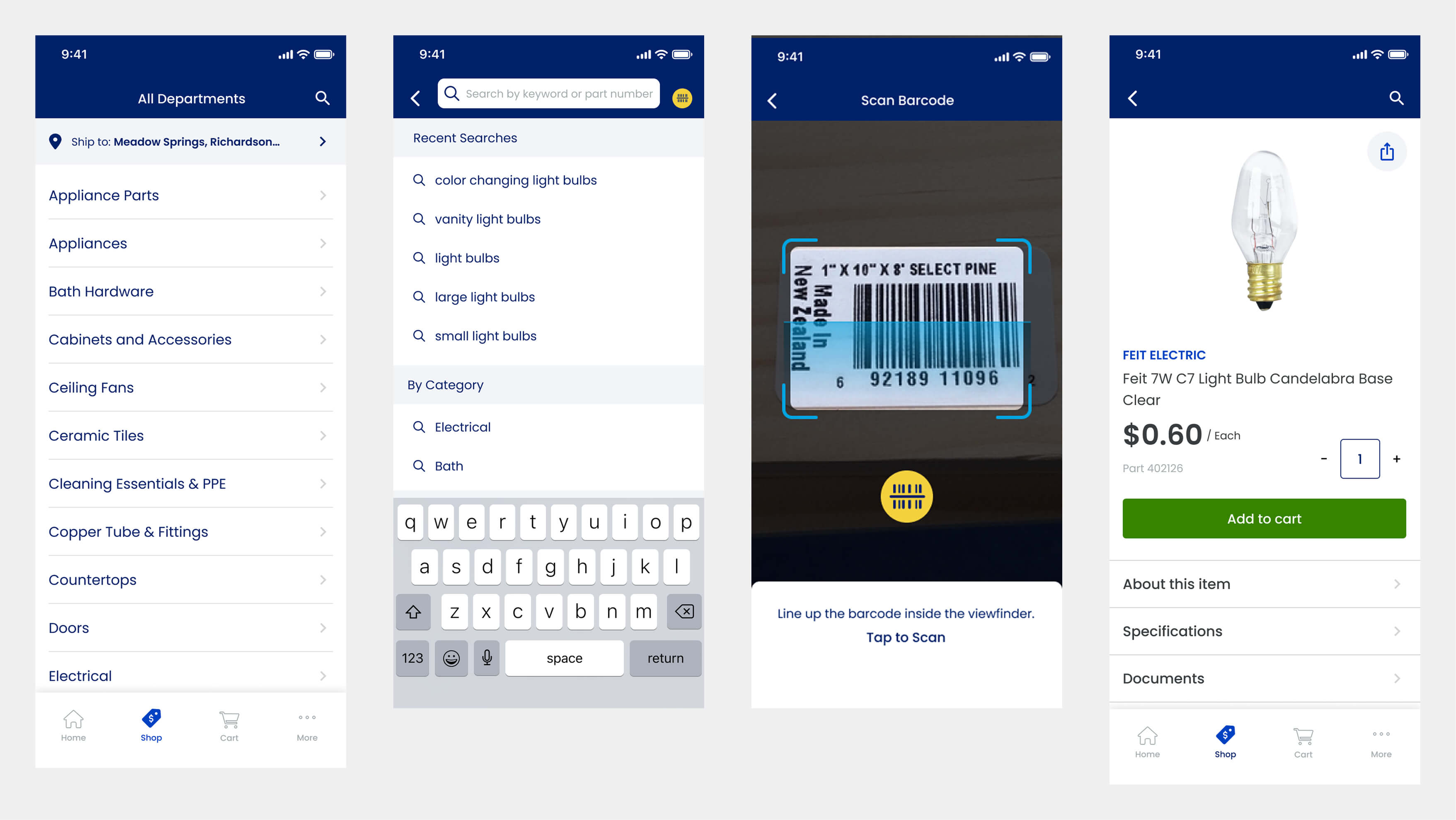 Search and product discovery interface